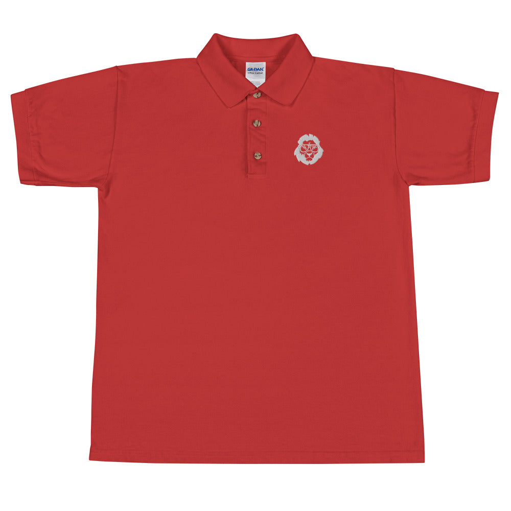 Stately Lion Logo Embroidered Polo Shirt