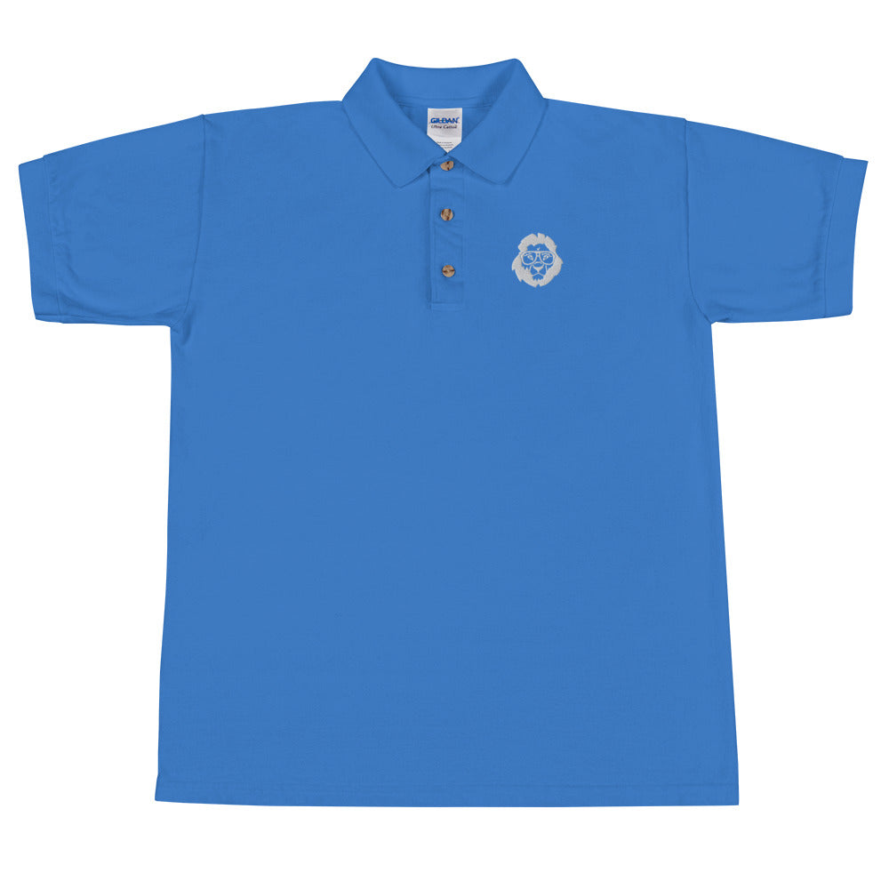Stately Lion Logo Embroidered Polo Shirt