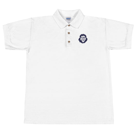 Stately Lion Logo Embroidered Polo Shirt