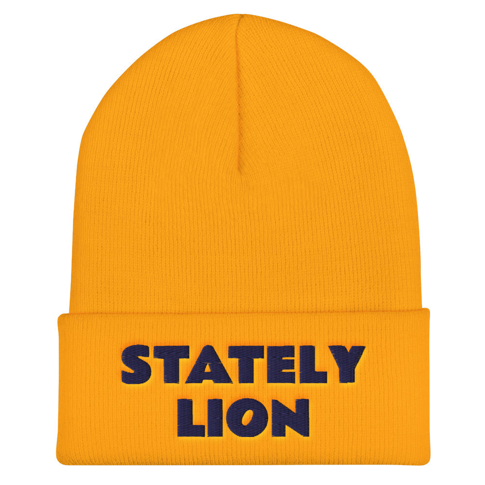 Stately Lion Cuffed Beanie