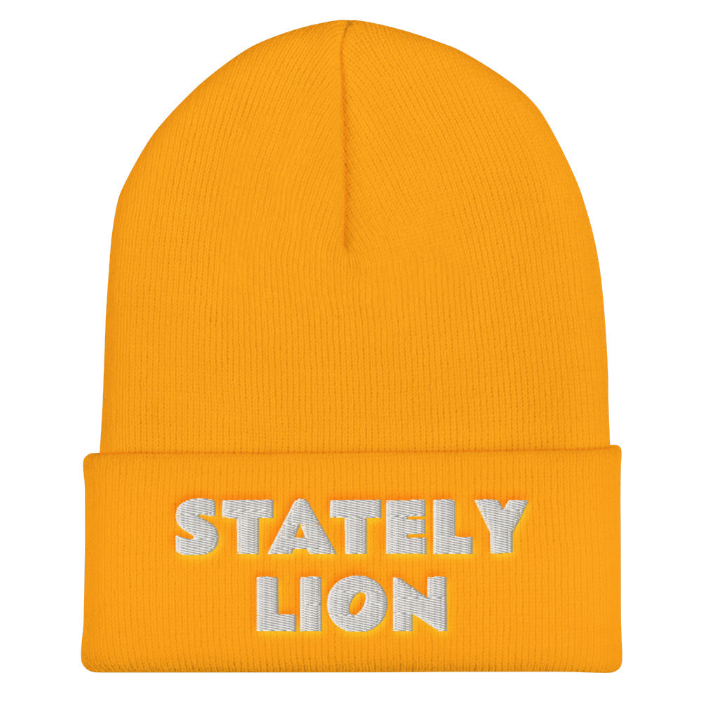 Stately Lion Cuffed Beanie