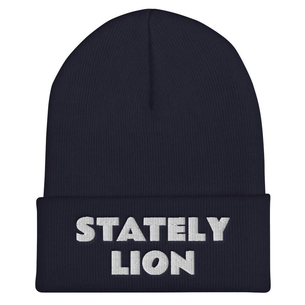 Stately Lion Cuffed Beanie