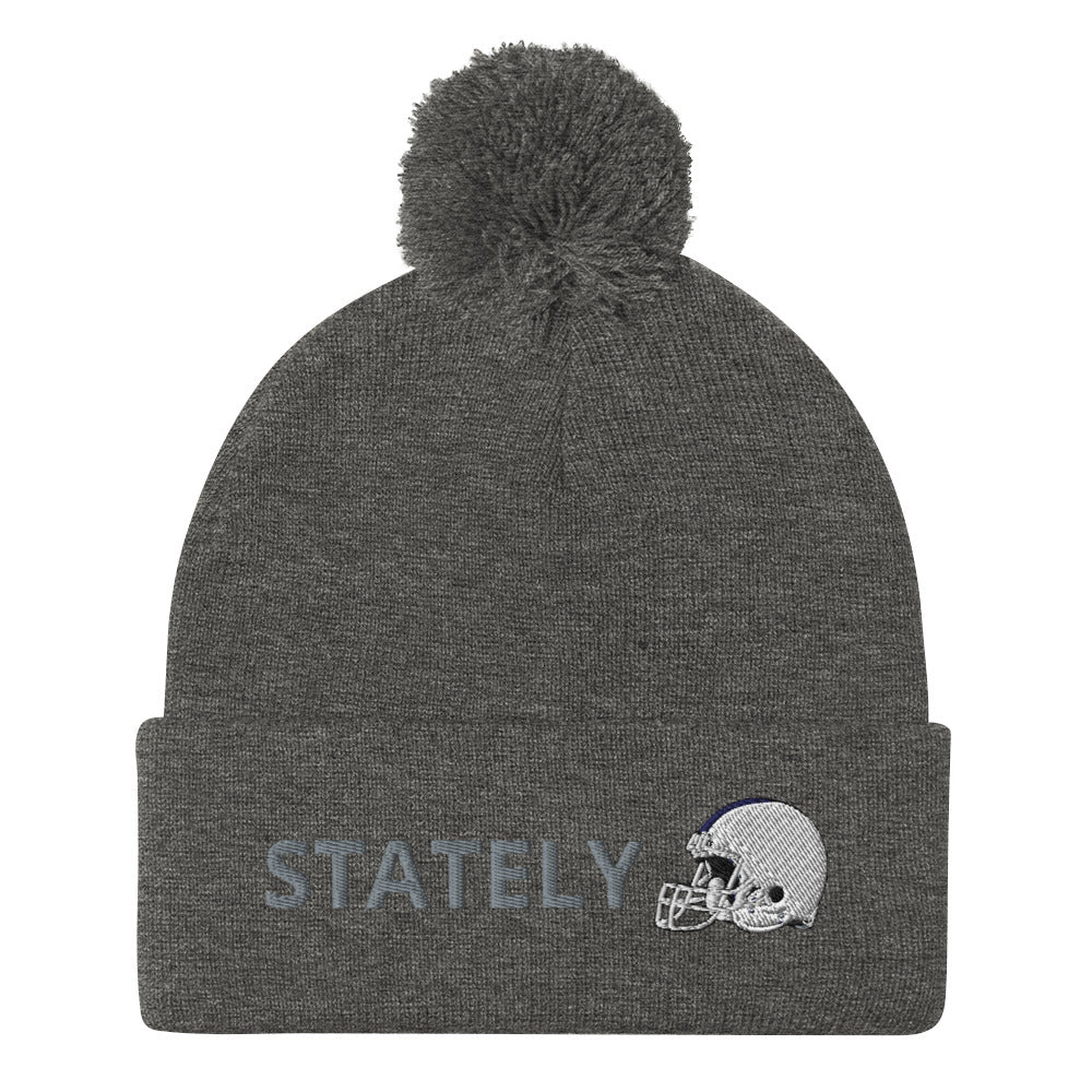 Stately Helmet Pom-Pom Beanie