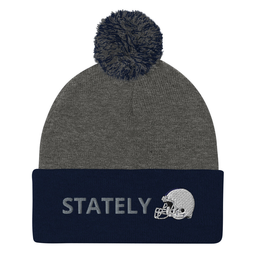 Stately Helmet Pom-Pom Beanie