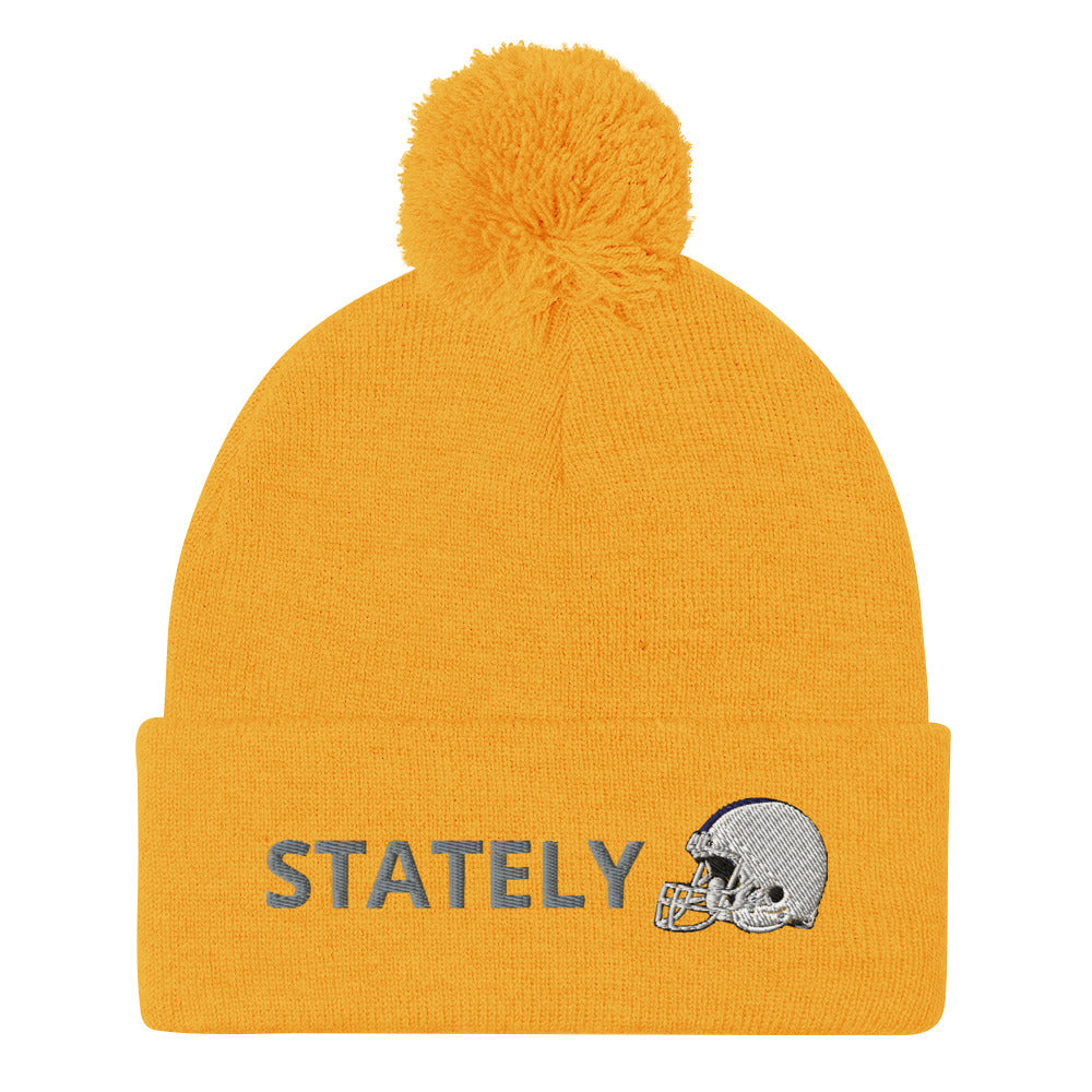 Stately Helmet Pom-Pom Beanie