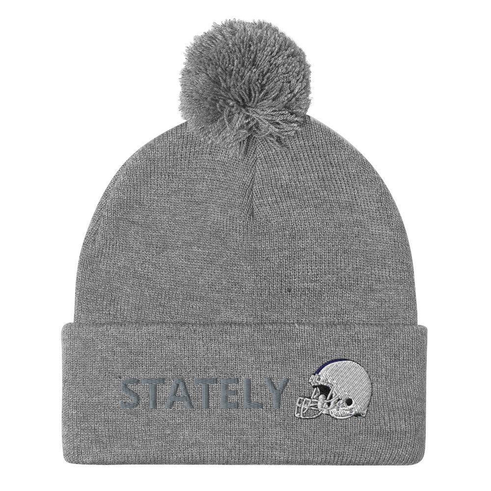 Stately Helmet Pom-Pom Beanie