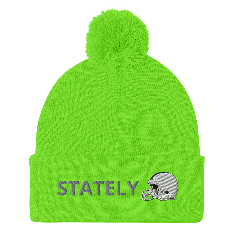 Stately Helmet Pom-Pom Beanie