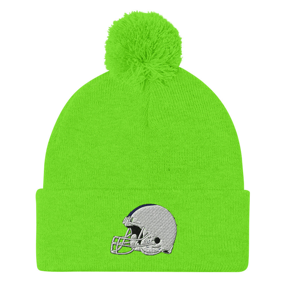 Stately Lion Helmet Pom-Pom Beanie