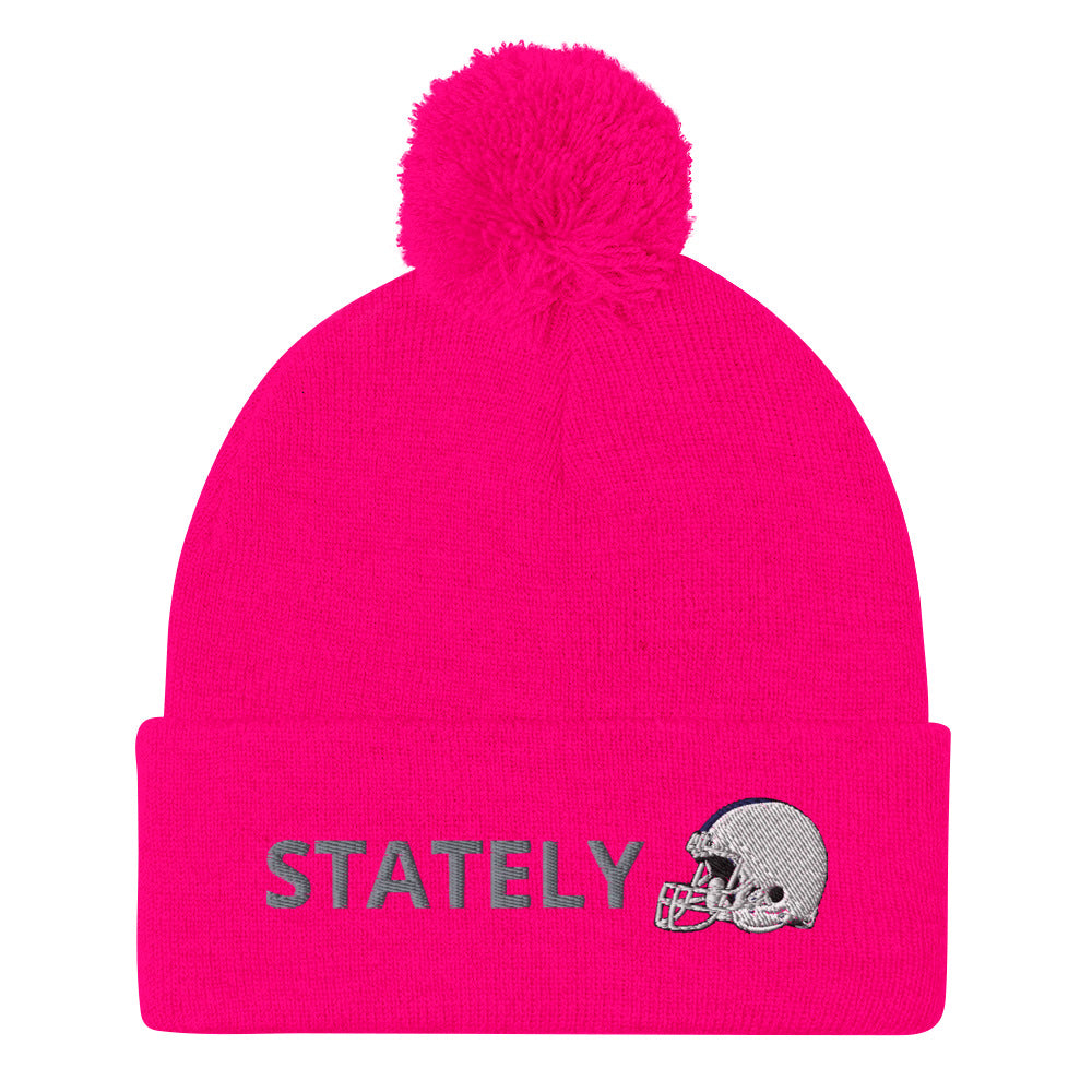 Stately Helmet Pom-Pom Beanie