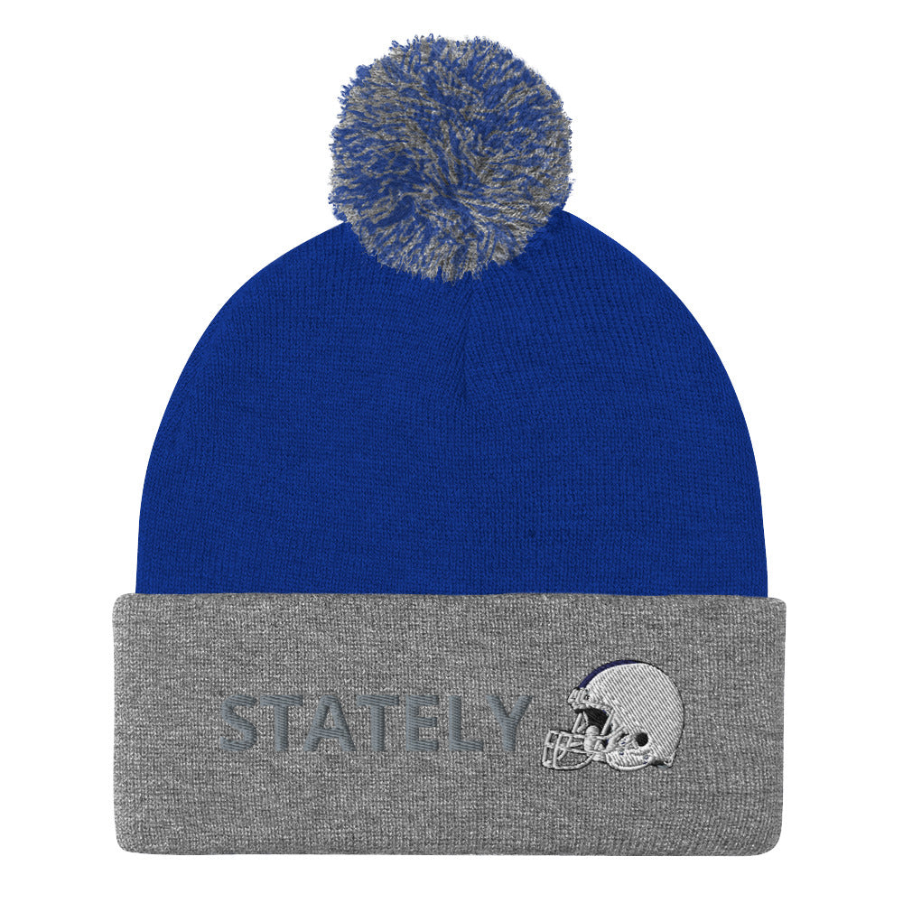 Stately Helmet Pom-Pom Beanie