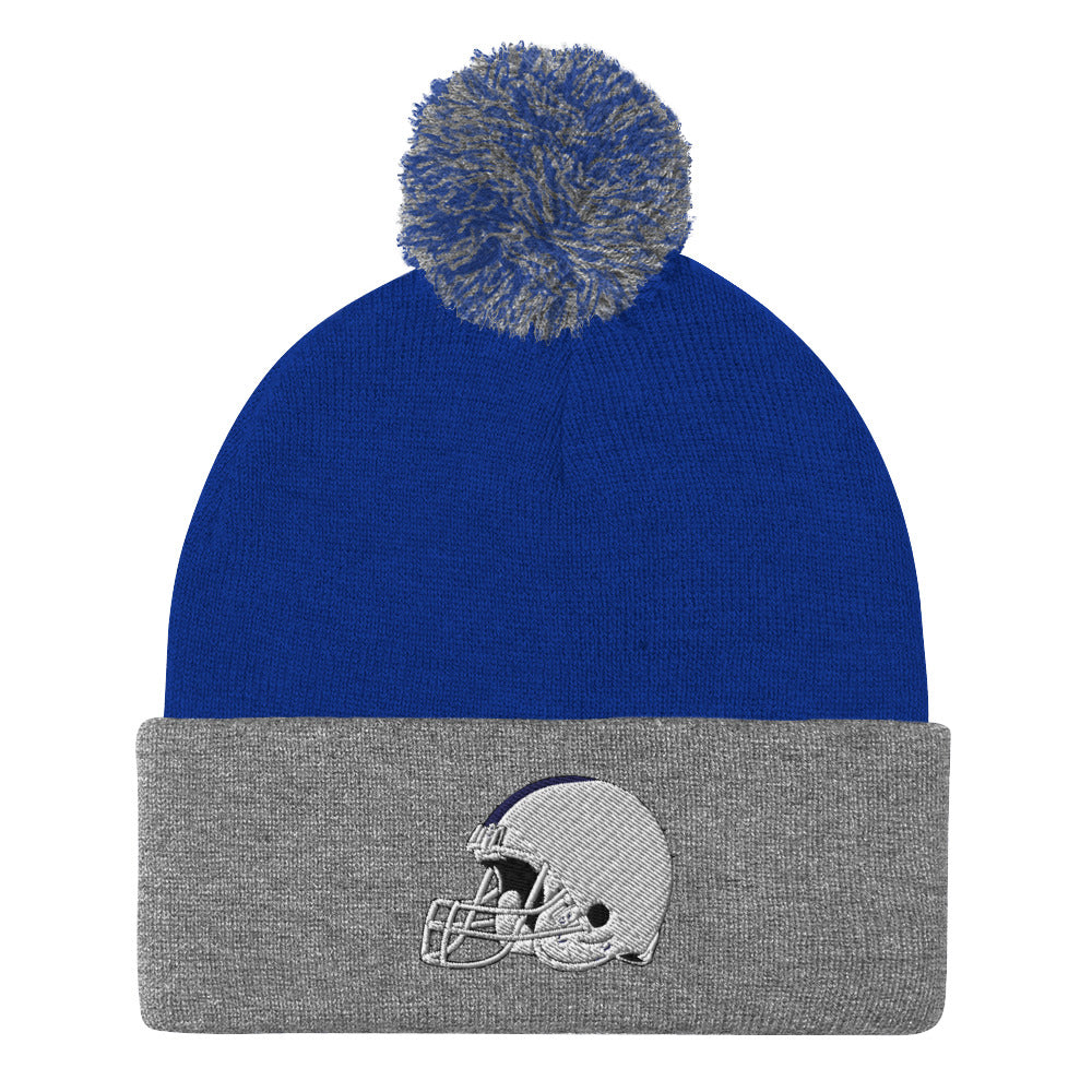 Stately Lion Helmet Pom-Pom Beanie